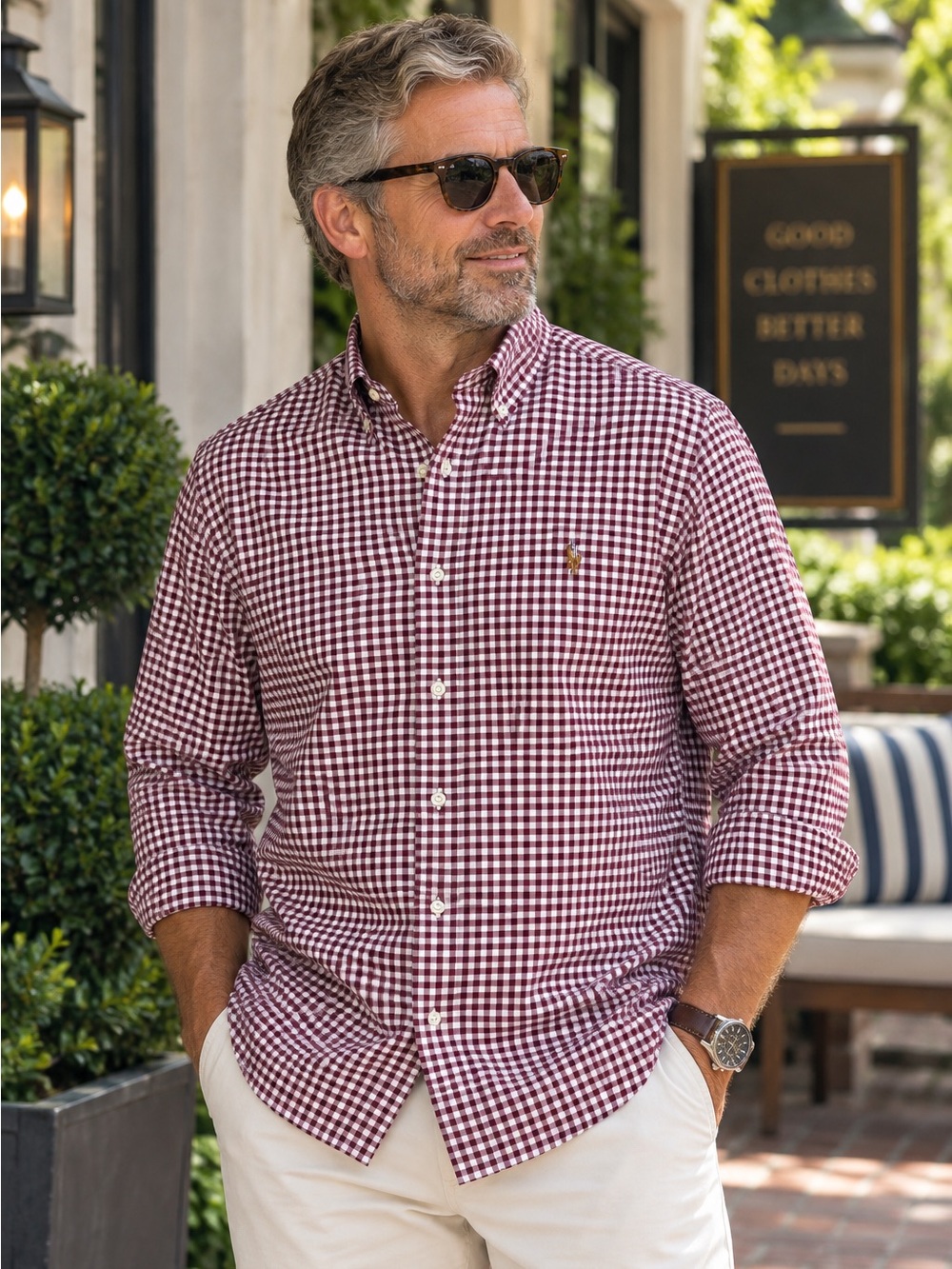 Polo Ralph Lauren Men’s 100% Cotton Gingham Shirt Red White XL NWT